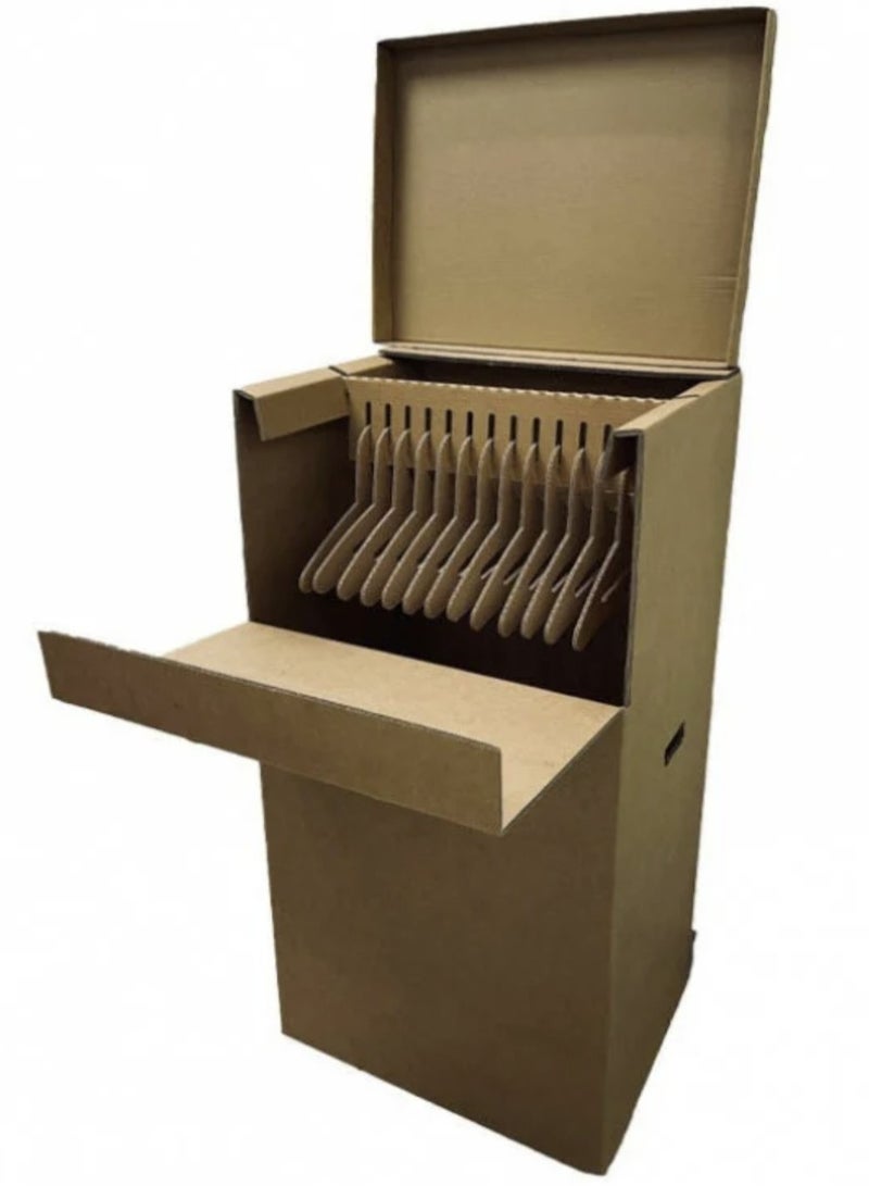 Generic Empty Cardboard Wardrobe With 20 Hangers For Shifting Purposes  - Image 1
