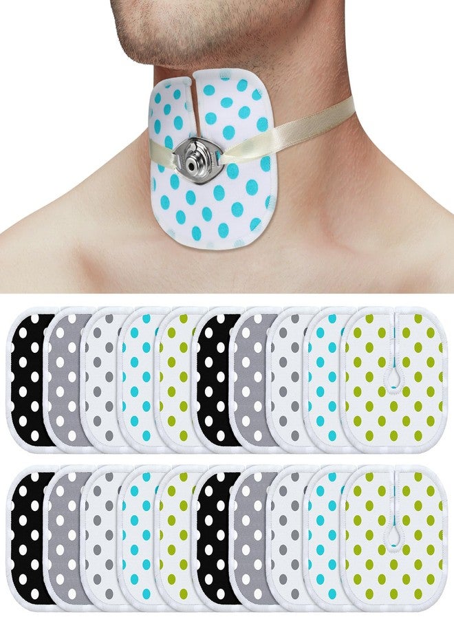 Willinglong 20 Pcs 4 x 4 Inches Reusable Trach Acc Tracheostomy Supplies Dressing Pads Absorbent Soft Tracheo Cover Drain Split Sponges for Wound Care(Dot Pattern) - Image 1