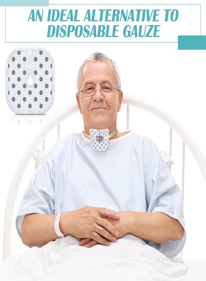 Willinglong 20 Pcs 4 x 4 Inches Reusable Trach Acc Tracheostomy Supplies Dressing Pads Absorbent Soft Tracheo Cover Drain Split Sponges for Wound Care(Dot Pattern) - Image 3