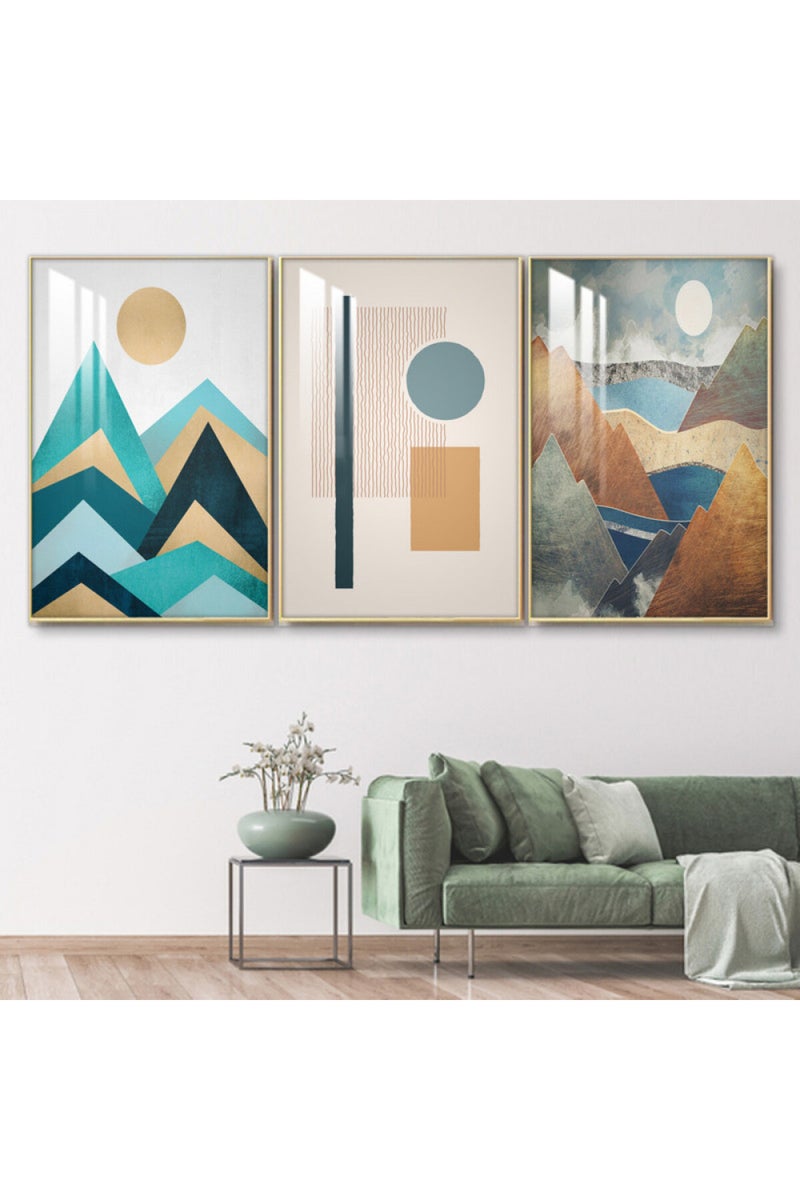 ماركتنا ثلاث لوحات جدارية خشبية بإطار وطبقة أكريليك شفافة - Image 1