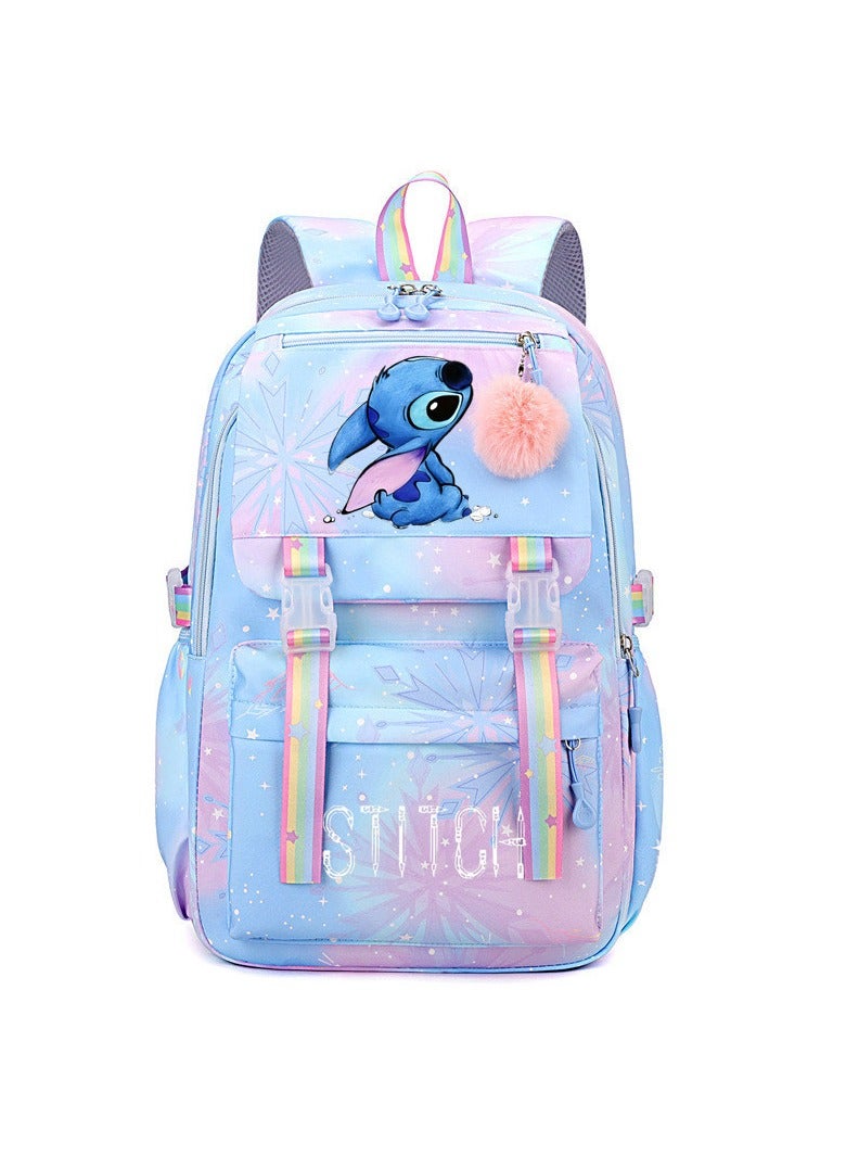 Stitch Student Backpack Large Capacity Backpack for Primary and Secondary School Students Cartoon Print Backpack 30*44*22CM - Image 1