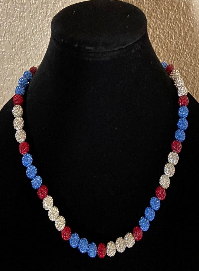 EXPHAIN Philadelphia Phils Baseball Necklace - Unisex Adult Rhinestone Discoball Necklace for Baseball Fans - 21 Inches Long - Zinc Metal - Fashion Jewelry - Image 3