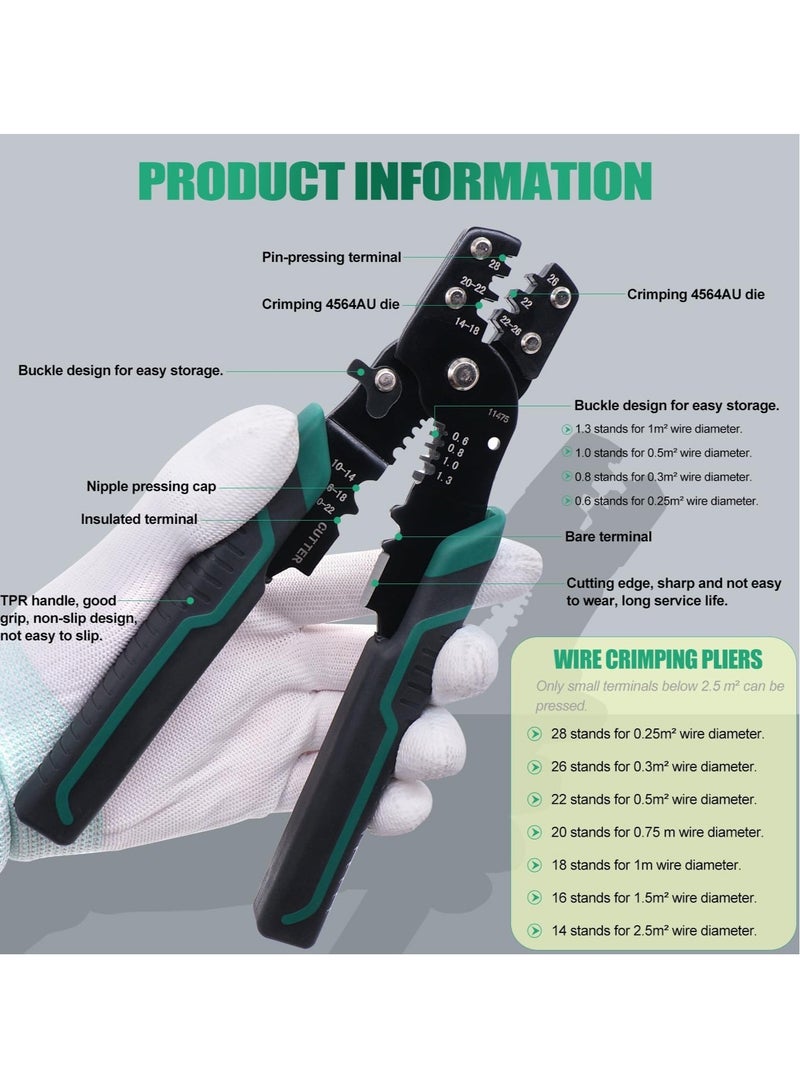 Wire Crimper Tool with Stripper Cutter, 22-10 AWG Multifunctional Crimping Pliers Terminal Pliers for Insulated Electrical Connectors  - Image 3