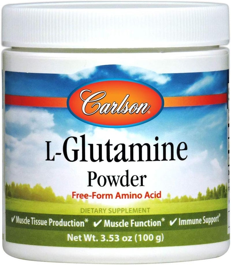 Carlson  LGlutamine Powder FreeForm Amino Acid 3 g Muscle Tissue Production  Function Immune Support 353 oz 100 g - Image 1