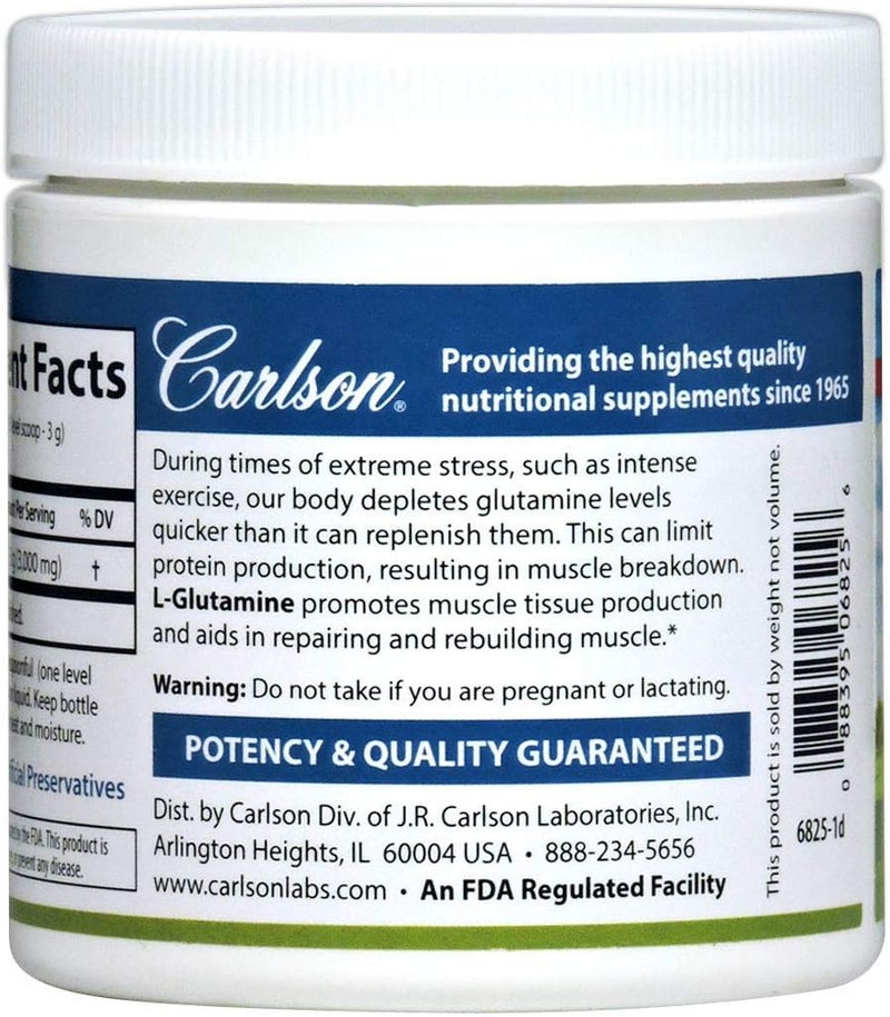Carlson  LGlutamine Powder FreeForm Amino Acid 3 g Muscle Tissue Production  Function Immune Support 353 oz 100 g - Image 4