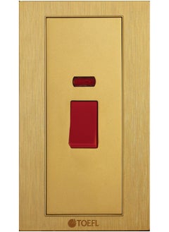 Rectangular air conditioner switch, 45 amp, red click, calm golden color, TOEFL
