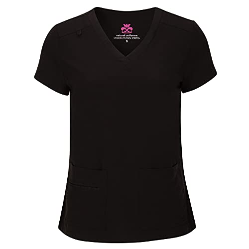 Natural Uniforms Women's Cool Stretch V-Neck Top and Cargo Pant Set (Black, Medium) - Image 2