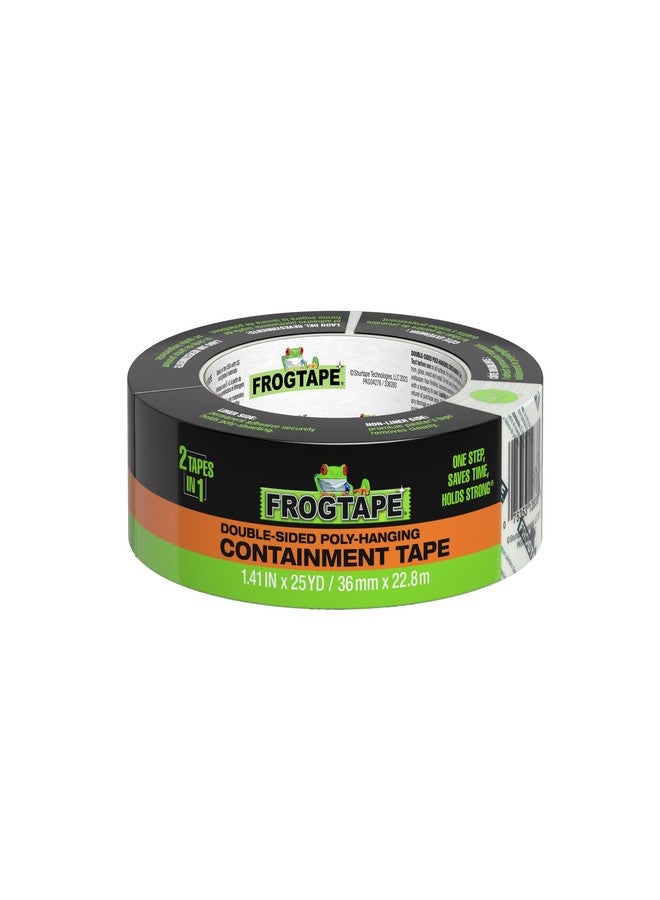 FrogTape DS 154 Premium Grade, Double-Sided Poly-Hanging Containment Tape, Sticks to Plastic Sheets, for Remodeling and Remediation, 36mm x 25yds, Natural, 1 Roll (243049) - Image 1