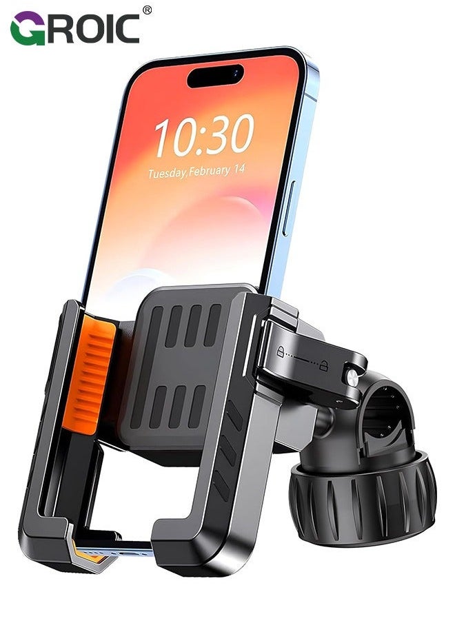 GROIC Motorcycle Phone Holder, Bicycle Mount 360°Rotate, Bike Holder Handlebar Suitable for iPhone & Android Smartphones from 4.5-7.0 Inches  - Image 1
