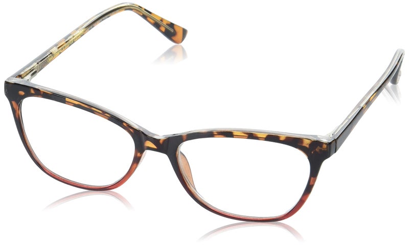 Foster Grant Sofia Vergara x Womens Teresa CatEye Reading Glasses Brown Tortoise Gradient Fade to Crystal Red 52 mm 175