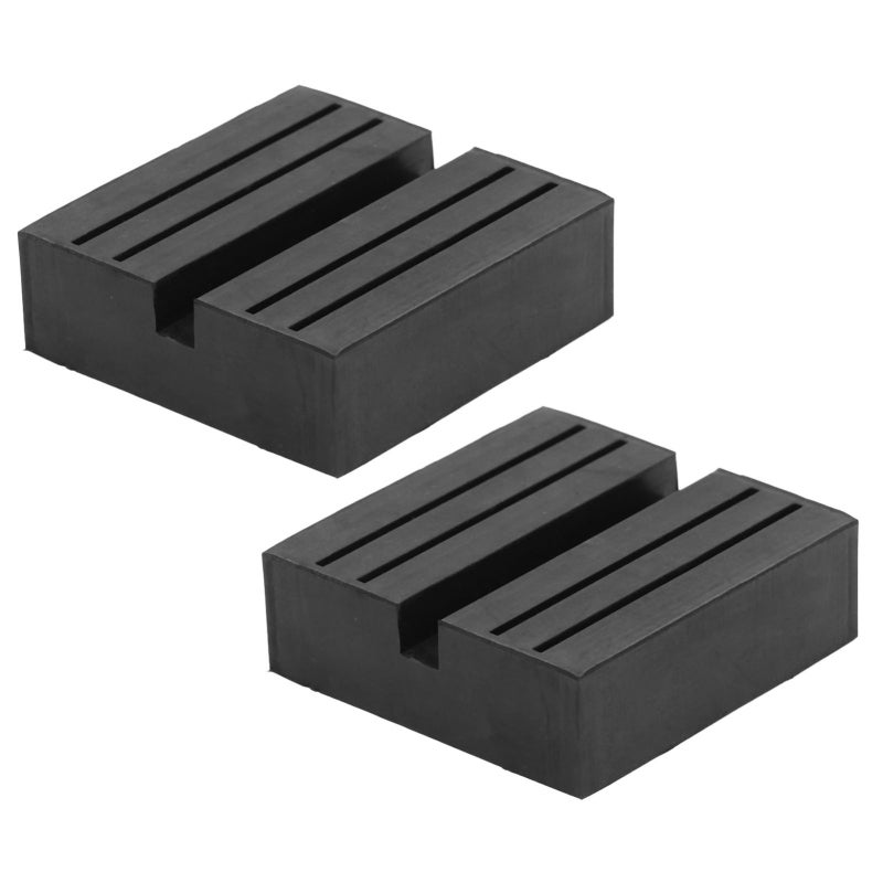 Slotted Jack Pad 2 Pcs 75x75x25mm Durable Rubber - Universal Car Frame Protection for Vehicle Maintenance - Image 2