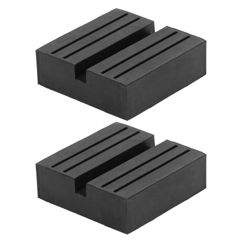 Slotted Jack Pad 2 Pcs 75x75x25mm Durable Rubber - Universal Car Frame Protection for Vehicle Maintenance - Image 1