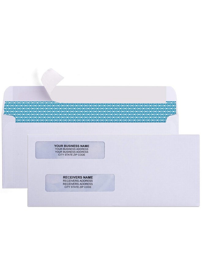Aimoh - 5008 Double Window Self Seal Security Envelopes For Business Checks Quickbooks & Quicken Checks Size 3 5/8 X 8 11/16 Inches Checks Fit Perfectly Not For Invoices 500 Count (30180) - Image 1