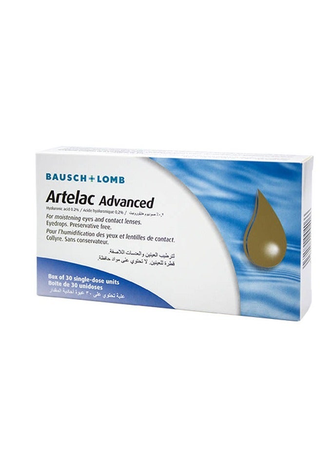Artelac Advanced Eye Drops - Moistening for Eyes & Contact Lenses - 30âs
