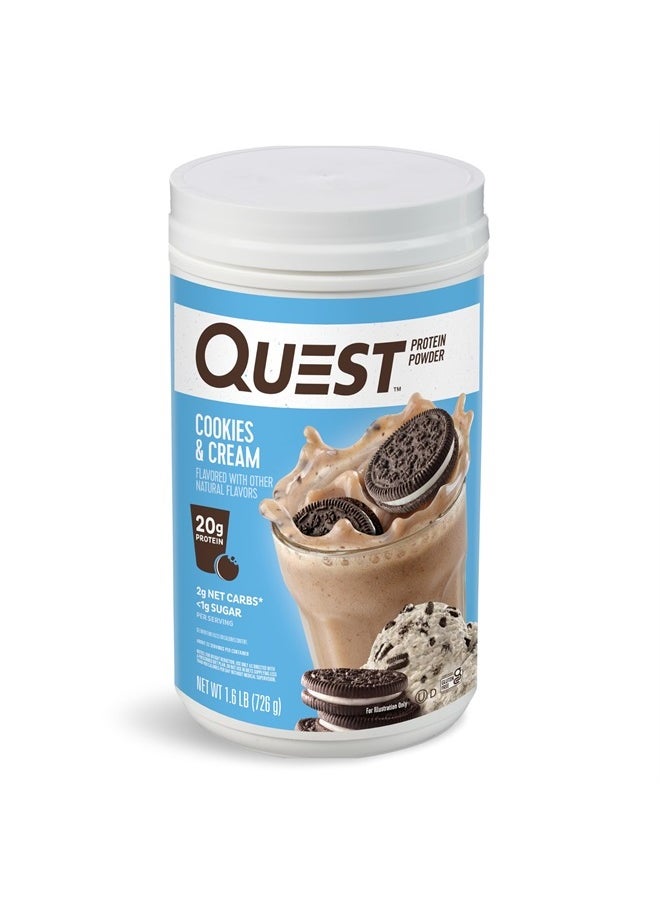 QUEST NUTRITION - Cookies & Cream Protein Powder; 20g Protein; 1g Sugar; Low Carb; Gluten Free; 1.6 Pound; 24 Servings - Image 1