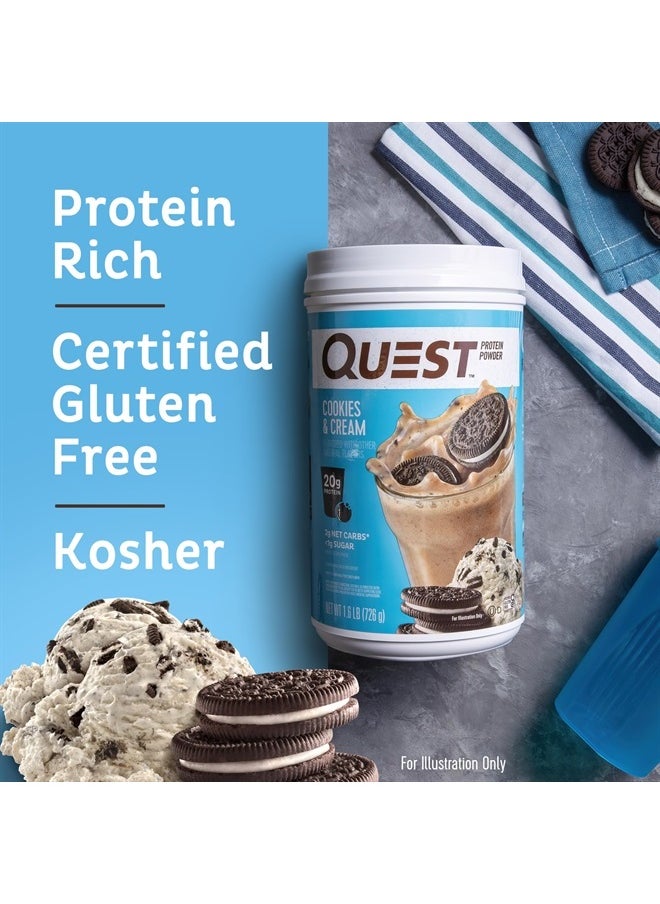 QUEST NUTRITION - Cookies & Cream Protein Powder; 20g Protein; 1g Sugar; Low Carb; Gluten Free; 1.6 Pound; 24 Servings - Image 1