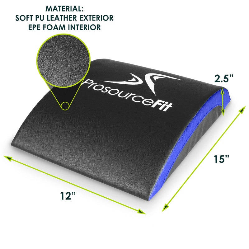 ProsourceFit Abdominal AB Mat 15" x 12" High Density Core Trainer, Black/Blue - Image 2