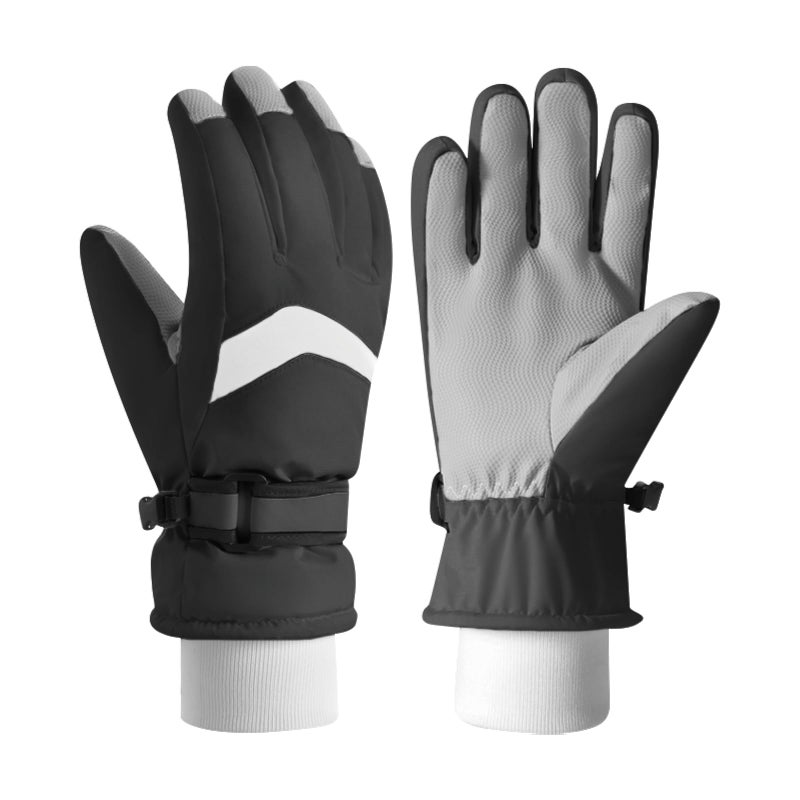 TRIWONDER Kids Winter Ski Glove, Windproof Warm Snow Snowboard Sport Gloves for Boys Girls, Cold Weather Protection (Black, 9-12 Years Old) - Image 1