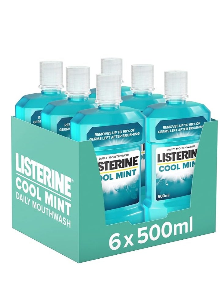 Listerine Listerine Cool Mint Mouthwash, 6X 500ml, Blue 