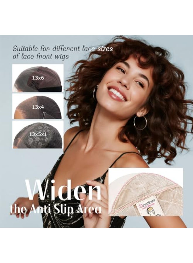 Dreamlover Wide Wig Grip Cap for Glueless Wigs 2in1 Non Slip Wig Caps with Velvet Wig Grip Band for Women Nude 1 Piece - Image 3