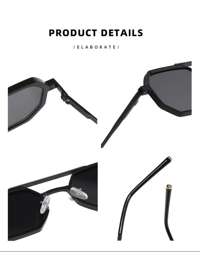 ريتي نظارة شمسية رجالي ونسائي بإطار معدني أنيق وعدسات مستقطبة مع حماية من الأشعة فوق البنفسجية | نظارات موضة فاخرة للقيادة والسفر والرحلات والأنشطة الخارجية | تصميم عصري وخفيف الوزن - Image 5