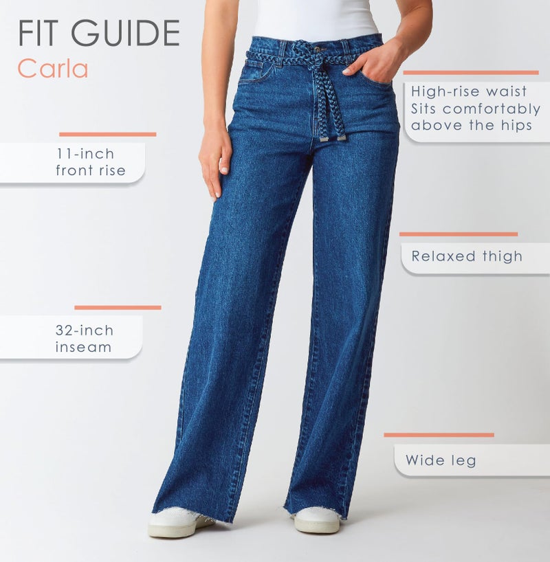 kensie Jeans for Women The Carla Retro Luxe High-Rise Belted Wide Leg 32-inch Inseam, Natural, 8 - Image 4
