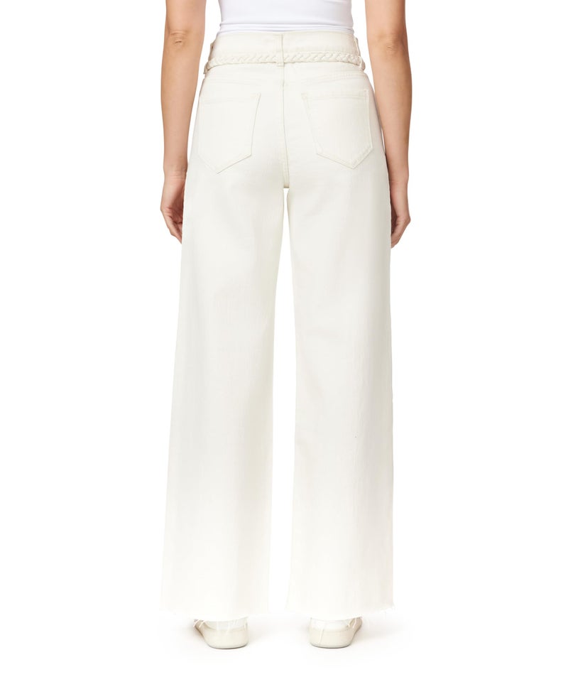 kensie Jeans for Women The Carla Retro Luxe High-Rise Belted Wide Leg 32-inch Inseam, Natural, 8 - Image 3