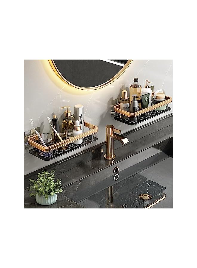 Raxoom Tier Shower Caddy Shelf, No Need for Punching Bathroom Storage Rack, Bathroom Restroom Sink, Wall Mounted Storage Rack - Image 5