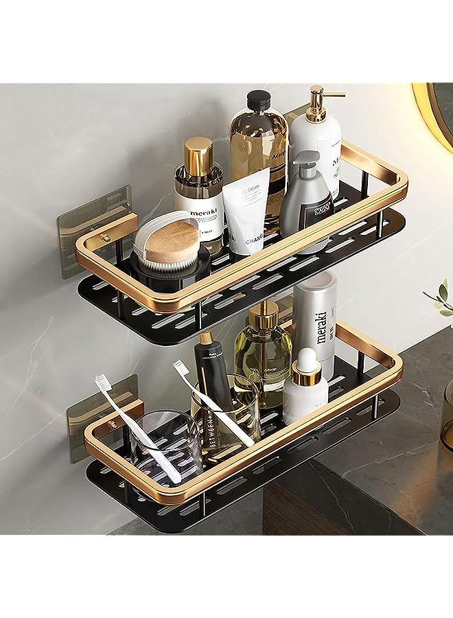 Raxoom Tier Shower Caddy Shelf, No Need for Punching Bathroom Storage Rack, Bathroom Restroom Sink, Wall Mounted Storage Rack - Image 1