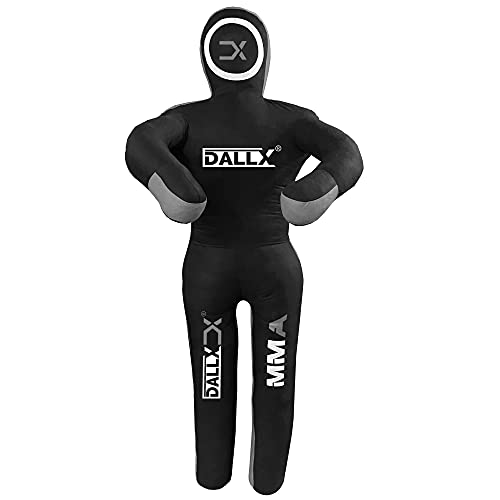 DALLX MMA Grappling Dummy BBJ Wrestling Brazilian Jiu Jitsu Punching Bag Judo Karate Throwing Boxing Fighting Dummy Self Defense Standing Position – UNFILLED (Black Grey, 5 Ft) - Image 4