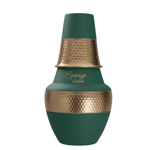 La' Forte Pure Copper Hammered Design Pitcher and Bedside Carafe, Lid can be Used as Glass for Drinking (1.4 LTR) Venus Jar Sea Green… - Image 1