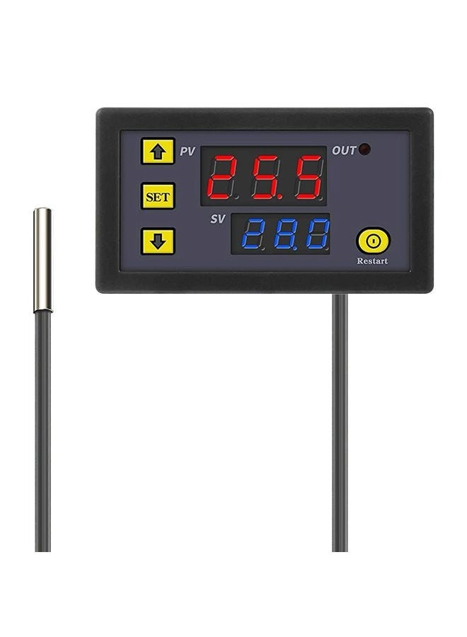 High-precision Microcomputer Intelligent Digital Display Switch Thermostat, Style:12V Power Supply(Red Display)  - Image 1