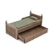 Cutemini Dollhouse Miniature Bed with Drawer 112 Wooden Furniture European Bedroom Bedding Furniture Accessories with Pillow Mattresses Vintage Floral Fabric Mini House Decoration Brown - Image 2