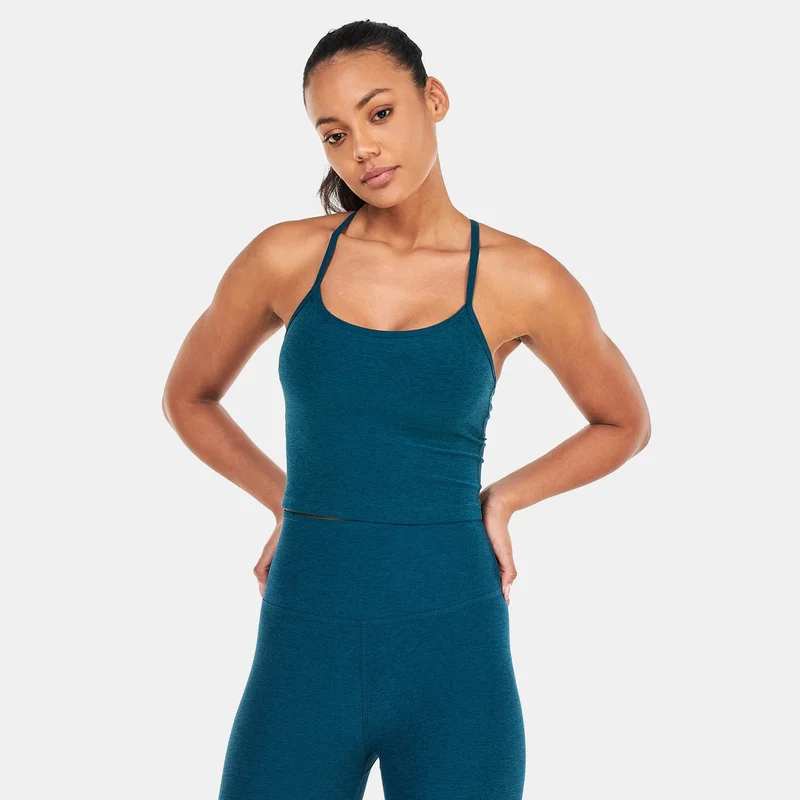 بيوند يوغا تيشيرت بلا أكمام سبيس-داي سليم ريسرباك كروبد للنساء