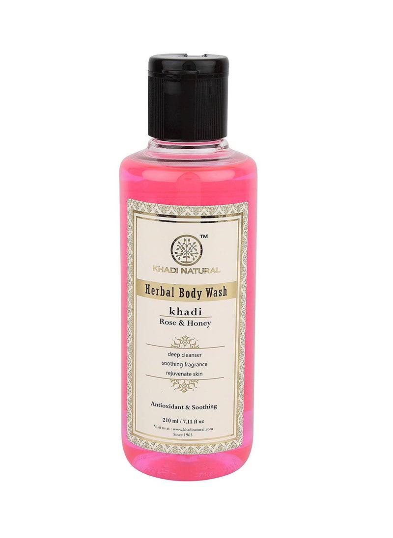 Khadi Natural - Rose And Honey Body Wash 210ml - Image 1