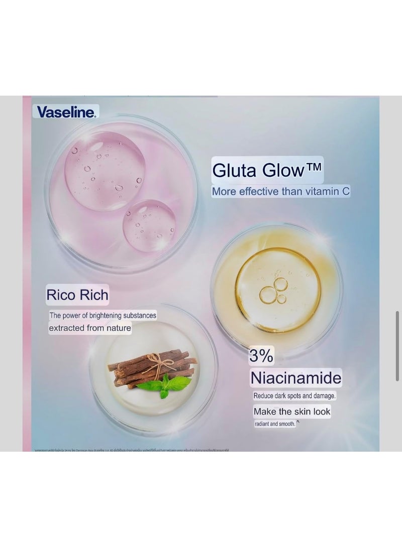 Vaseline Gluta Glow Ultra Bright 45ml Deodorant Ampoule for skin lightening and sweat reduction with a refreshing scent (2 pieces) - Image 2
