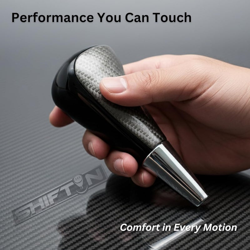 SHIFTIN Large Replacement Car Gear Shift Knob Gearbox Shifter Head for Toyota SUVs and Lexus LX 470 570 RX LS SUVs with Automatic Transmission 8mm M8 (Gray Carbon Leather/Piano Black) - Image 5