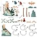Chidiam Dinosaur Climbing Stairs Toy Orbit Chasing Race Track Game Set Roller Coaster Toy Double Loop Track Slide Toys with Music Light Educational Playsets Gift for Toddler Kids Boys Girls Age 3 - Image 4