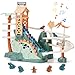 Chidiam Dinosaur Climbing Stairs Toy Orbit Chasing Race Track Game Set Roller Coaster Toy Double Loop Track Slide Toys with Music Light Educational Playsets Gift for Toddler Kids Boys Girls Age 3 - Image 2