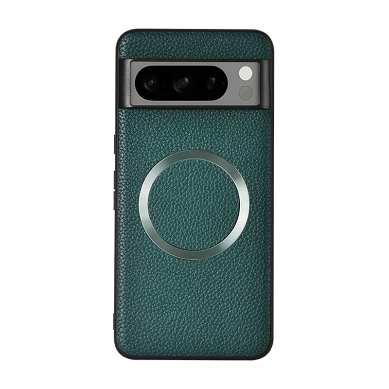 HuHa Protective Cover For Google Pixel 8 Pro CD Magsafe Magnetic Litchi Texture Phone Case(Green) - Image 1