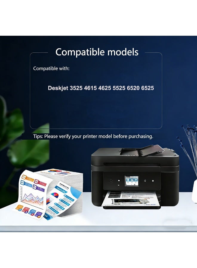 خراطيش حبر 655 655XL لطرازات CZ109AE CZ110AE CZ111AE CZ112AE بديل لطابعات HP Deskjet 3525 4615 4625 5525 6520 6525 CZ283C 4625 (مجموعة من 4) - Image 2