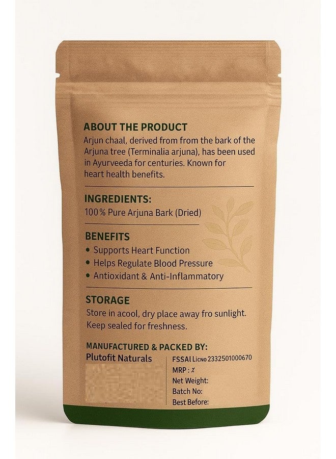 PLUTOFIT Arjun Chaal Powder | 100% Pure Natural Organic Arjuna (Terminalia arjuna) Bark | Ayurvedic Heart Support & Promote Good Cholesterol | FSSAI Certified 200gm - Image 2