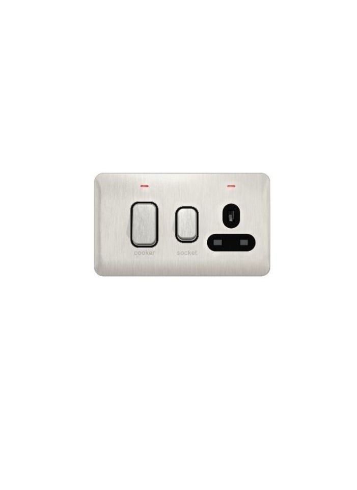 Schneider Electric Schneider Electric GGBL4001BSSS Lisse - Cooker Control Unit with 13A Socket LED 45A DP Stainless Steel  - Image 3