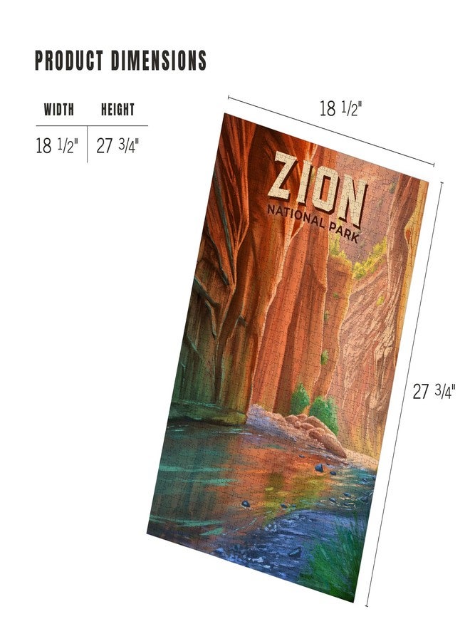 Lantern Press “Zion Narrows” 1000-Piece Random Cut Premium Jigsaw Puzzle - Made in USA Adult Puzzle Featuring Zion National Park Oil Painting Art - Gift for Nature Lovers - Image 5