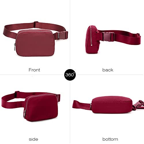 MEISEE Fanny Belt Bag Waist Pack Crossbody Bags Bum Bag for Running Hiking Travel Workout Adjustable Strap for Women-red - Image 3
