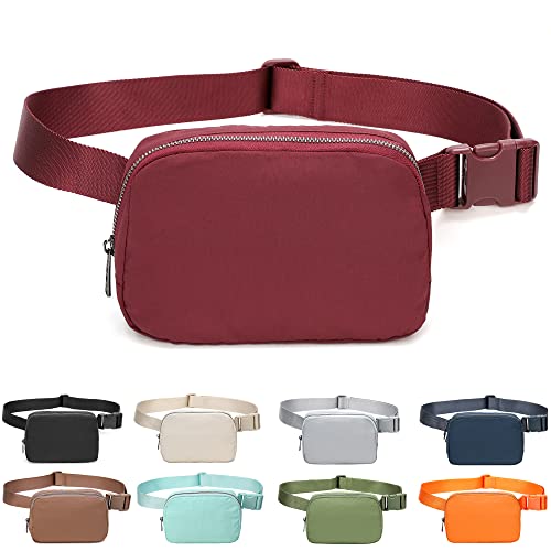 MEISEE Fanny Belt Bag Waist Pack Crossbody Bags Bum Bag for Running Hiking Travel Workout Adjustable Strap for Women-red - Image 1