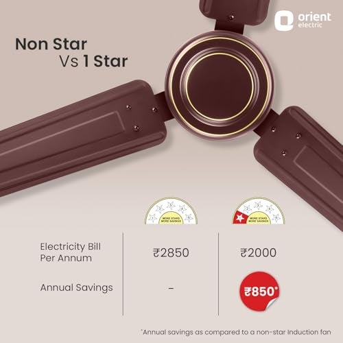 Orient Electric مروحة سقف Orient Electric Apex-FX 1200 مم للمنزل | مروحة موفرة للطاقة بتصنيف BEE نجمة واحدة | مقاومة للصدأ | محرك قوي وفعال | ضمان لمدة 2 سنة من Orient | بني - عبوة من 1 - Image 2