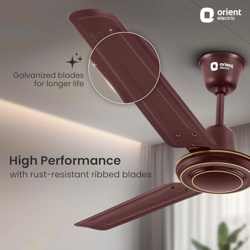 Orient Electric مروحة سقف Orient Electric Apex-FX 1200 مم للمنزل | مروحة موفرة للطاقة بتصنيف BEE نجمة واحدة | مقاومة للصدأ | محرك قوي وفعال | ضمان لمدة 2 سنة من Orient | بني - عبوة من 1 - Image 4
