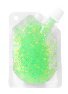 MEICOLY MEICOLY Glow in The Dark Body Face Glitter Gel,Luminous Halloween Sequins Chunky Glitter, Self-Adhesive Neon UV Blacklight Glitter for Body,Green  - Image 2