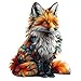 SECOGM Wooden Puzzles for Adults Artistic Fox Wood Puzzles Adult Unique Animal Shape Wooden Jigsaw Puzzles for Adults Birthday Gifts for Puzzle Lovers Family 84 66in 100 Pieces - Image 2